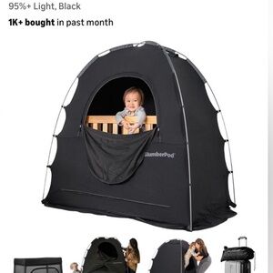 SlumberPod Black Privacy Tent for Baby Crib